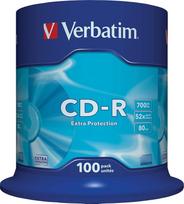 Verbatim CD-R Extra Protection, CD-R raktai su 700MB duomenų kaupikliu, idealiai tinka nuotraukoms ir vaizdo įrašams, suderinami su vienu įprastiniu kompaktinių diskų kaupikliu, 100 vnt. pakuotėje
