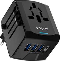 VOOMY kelioninis adapteris visame pasaulyje, universalus kelioninis kištukas su 3USB, 1USB, 1 AC lizdu, kelioninis adapteris Europoje, JAV, Meksikoje, Australijoje, Tailande, kelioninis adapteris JAV, kelioninis kištuko adapteris visame pasaulyje, kelioni