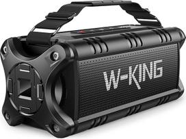 W-KING 50 W (70 W Piek) "Bluetooth" garsiakalbis, atsparus vandeniui, veikia 24 valandas, 8000 mAh maitinimo bankas, 30 metrų atstumas Nešiojamasis "Bluetooth" garsiakalbis "Speaker Box" muzikos dėžutė su TWS/NFC, D8, visas juodas