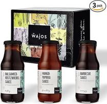 WAJOS Grilio dovanų rinkinys, 3 grilio padažai po 245 ml, dovanos vyrams, tėvo dienai ar gimtadieniui, grilio padažai, dovana grilio vakarėliui
