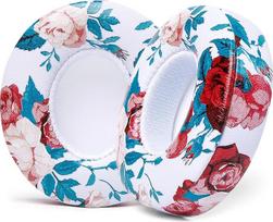 WC Extra Thick Replacement Ear Pads for Beats Solo 2 & 3 Wireless On-Ear Headphones by Wicked Cushions - Soft Leather, Luxury Memory Foam, Strong Adhesive, Floral White