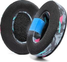 WC Freeze Hybrid Fabric Cooling Gel Replacement Ear Pads - Compatible with HyperX Cloud, Steelseries Arctis, ATH M50X, Turtle Beach Stealth and More - Comfortable and Cool Longer | 90s Black