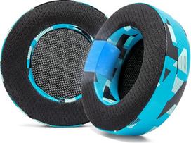 WC Freeze Virtuoso Replacement Hybrid Fabric Ear Pads with Cooling Gel Compatible with Corsair Virtuoso RGB Wireless, Corsair Virtuoso RGB Wireless XT and Corsair Virtuoso Wireless SE | Cyan Prism