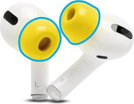 WC TipZ - Improved Memory Foam Earplugs for Airpods Pro by Wicked Cushions | Improved Comfort, Seal and Rebound Time of Foam Charging Cradle | Neon Yellow