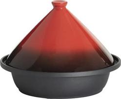 WEB2O Tagine indukcinis ir stiklo keramikos nerūdijančio plieno indas (raudonos ir juodos spalvos)