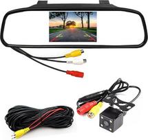 Wried Rear View Camera Kit, 4.3 Inch TFT LCD Car Rear View Mirror Monitor 4LEDs Waterproof Night Vision Reverse Backup Rear View Camera