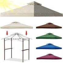 WULIDE Pakaitinis stogas pavėsinė 3 x 3 Vandeniui atsparus stabilus žiemą atsparus audros įrodymas su kamino dūmtraukiu Oksfordo audinys, skirtas Outsunny metalinei pavėsinei Medinė pavėsinė