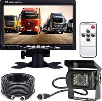 Xinyida Rückfahrkamera, 4-polig, 12 V bis 24 V, 18 LEDs, IR-Nachtsicht, wasserdicht, mit 15 m Kabel + 17,8 cm Farb-TFT-LCD-HD-Automonitor für Wohnmobil, Bus, LKW, Anhänger