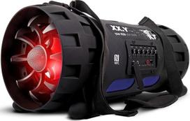 XX.Y P-127J tragbarer Bluetooth Lautsprecher Boom Box (NFC) mit eingebautem Akku/Audio-Eingang für Mikrofon/Musikinstrument/MP3 Player schwarz