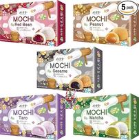yoaxia ® - [ 1050g ] 5 Mochi rinkinių rinkinys su 5 skirtingomis lipnių ryžių pyragėlių rūšimis | 30 skanių Mochi + mažas laimės pakabukas nemokamai