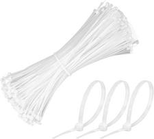YOFASEN Pack of 100 White Cable Ties, 200 x 3.6 mm, Self-Locking Cable Ties, Premium Cable Ties, High-Quality Nylon Cable Ties for the Office at Home
