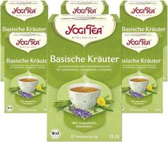 YOGI TEA, Basic Herbs, Ajurvedinė ekologiška prieskonių ir žolelių arbata, natūraliai be kofeino, kiaulpienių, dilgėlių, levandų mišinys, Yogi Tea, 6 pakuotės, 6 x 17 maišelių (iš viso 102 arbatos maišeliai)