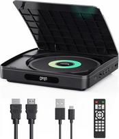 YOTON DVD grotuvas televizoriui, mini DVD grotuvas televizoriui su HDMI kabeliu, HD didinimo funkcija, be visų regionų, suderinamas su DVD-R/DVD-RW/CD-R/CD [Blu-ray nepalaikomas]