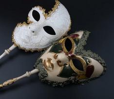 YU FENG 2 porų venecijietiškų Cosplay kaukių rinkinys, venecijietiška muzika, karnavalas, maskarado kaukė ant lazdos, Fancy Dress Decor