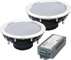 zalias Lyndahl CS195ST Stereo Built-In Speakers White Set with Bluetooth Amplifier AMP4X15BT for Installation in Ceilings and Drywall Installation with One or Two Stereo Speakers with 2 Speakers