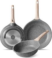 ZUOFENG Neprideganti keptuvė su danga 20 cm 24 cm 28 cm Granitinė keptuvė, keptuvė su danga, skirta dujinėms viryklėms su indukcine kaitlente