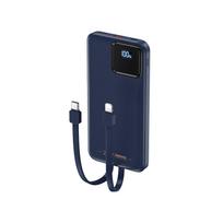 Išorinė baterija (Powerbank) REMAX RPP-500 10000mAh su įmontuotais Type-C ir Lightning kabeliais, juoda: Spalva - Tamsiai mėlyna
