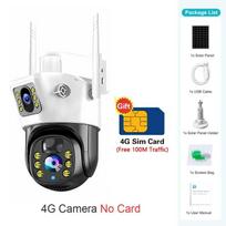4G kamera su 4G SIM kortele saulės baterija 8MP 4K lauko belaidė PTZ PIR žmogaus aptikimo CCTV IP kameros V380 saugumo apsauga naujos automobilio spalvos