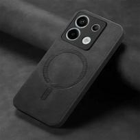 Magsafe odinis galinis dėklas, skirtas Xiaomi Redmi Note 13 Pro Plus 5G Luxury Cover Magnet Funda Redmi Note 13 4G Dėklas Telefonas 13R 13C 14C Redmi 13R ruda