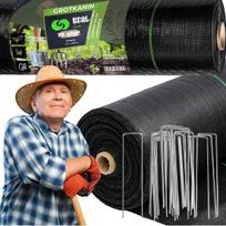 Agroplėvelė nuo piktžolių su 15 kaiščių, 1,6 m x 100 m, 70 g/m², juoda