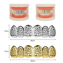 ZS 1 PC/1 rinkinys Hip Hop sidabru dengti paauksuoti Grillz dantys blizgūs CZ Crystal Cross Gap Grillz Rose Star Shape viršutinis ir apatinis dantų dangtelis Silver Color