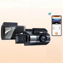 Judesio aptikimo automobilio kamera Black Box Dash HD 1080P kameros Dashcam G-Sesor 360 ° objektyvo sukimosi DVR 3 coliai su WiFi naktiniu matymu 2 lens
