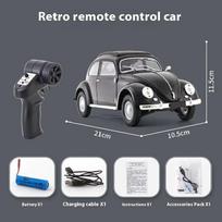 Naujas Didelės vertės 1/16 Retro Drifto Klasikinis Automobilis, Tinkamas Volkswagen Sedan Modeliui, Atsparus Dėvėjimuisi Nuotolinio Valdymo Laipiojimo Automobilis, Vaikų Žaislai, Berniukų Dovana juoda