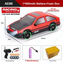 Naujas 2.4G RC dažnio automobilis su LED šviesa 4WD RC didelio greičio drifto automobilis Profesionalus lenktyninis žaislas GTR modelis Įkraunamas AE86 Kalėdinė dovana SC24A01