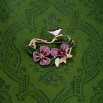 Retro Flower Branch Bird Brooch High-End Female Delicate Iris Bird Brooch Niche Design Pin Clothes Accessories