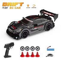 Nauja 1:24 2.4G RC CAR 4WD didelės spartos lenktyninė transporto priemonė Rc Drift GTR nuotolinio valdymo automobilis Vaikų lenktynių sportinių automobilių vaikų žaislas berniukui Dovana juoda
