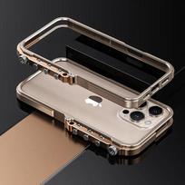 Prabangus metalinis rėmelis telefono dėklas iPhone 16 15 Pro Max mechaninis aliuminio lydinio pilnos apsaugos apvalkalo dangtelis iPhone 16 Pro Max For iPhone 16 Pro Max auksas