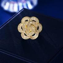 Prancūziškas Xiaoxiangfeng gėlių magnetinis sagės sąsagos moteriškas aukštos kokybės cirkonio korsetas universalūs drabužių aksesuarai Electroplated real gold auksas