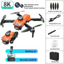 Naujas S118 bešepetėlis mini dronas HD ESC trijų kamerų variklio optinis srautas, sklandantis kliūčių išvengimas, vėjui atsparus keturkopterio žaislas 1 battery oranžinė