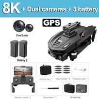 2025 m. originalus V168 PRO MAX GPS dronas 5G Profesionalus 8K HD oro fotografijos dvigubos kameros įvairiakryptis kliūčių išvengimo dronas 8K GPS 2 battery juoda