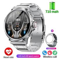 2024 m. naujas GPS takelio išmanusis laikrodis vyriškas 1,85 colio Ultra HD AMOLED ekranas 710 Mah Baterija Bluetooth skambučių išmanieji laikrodžiai Silicone + steel sidabras