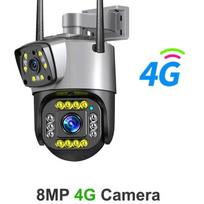Nauja ES dviejų objektyvų 4G IP kamera WiFi 8MP 4K stebėjimo kamera belaidė lauko išmaniojo namo naktinio matymo skaitmeninio priartinimo CCTV kamera 4G