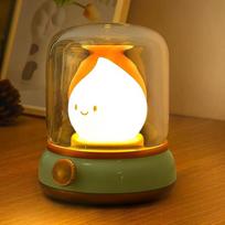Rechargeable Ghost Campfire Night Light, Cute Ghost Table Lamp, Adjustable Ambience Light, Battery Operated Bedside Lamp, Portable Nursery Night Lamp žalia