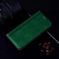 Verslo odinis atverčiamas piniginės dėklas, skirtas Apple iPhone XS Max X XR 6 8 7 Plus 13 12 11 Pro Huawei Honor Xiaomi Redmi Poco Samsung Galaxy knygų viršelių dėklai Redmi Note 10 5G žalia