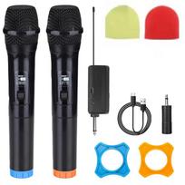 VHF belaidžio mikrofono dinaminiai rankiniai mikrofonai 6,35 mm3,5 mm lizdo karaoke mikrofonas su įkraunamu imtuvu vestuvių vakarėliui bažnyčios klubo stiprintuvu 2 Microphone