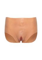 Silikoninės kelnaitės su makštimi Hidden Desire Open Vagina Brief High Waist, smėlio spalvos
