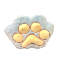 Minkšta pliušinė katės letenėlė, pagalvėlė - Cat's paw, mėlyna, 25cm
