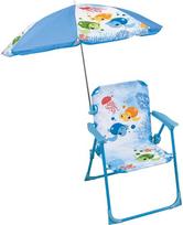 "Fun House Enfant" 713516 MA Sulankstoma kėdutė "Mažas vėžlys" Aukštis 53 x plotis 38,5 x gylis 37,5 cm su skėčiu, kurio skersmuo 65 cm Mėlyna