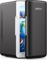 AstroAI 2 in 1 mini šaldytuvas, 6 litrų talpos šaldytuvas / 8 skardinės su aušinimo ir šildymo funkcija, 12 V/220 V lizdas, skirtas automobiliams, biurams ir bendrabučiams, juodas