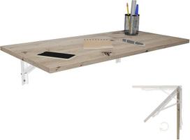 KDR Produktgestaltung Sieninis sulankstomas stalas, stalas, stalviršis, 80 x 40 cm, ąžuolo spalvos, raukšlėtas, sulankstomas stalas, virtuvės stalas prie sienos, baro stalas, baro stalas, sieninis stalas, sulankstomas tvirtinimui prie sienos
