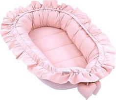 Kūdikių lizdas "Cocoon" naujagimiams 90 x 50 cm - rankų darbo kūdikių lizdas "Cuddly Nest" Kūdikių lizdas "Cocoon Cocoon Cot Bumper" iš medvilninio aksomo Dirty Pink
