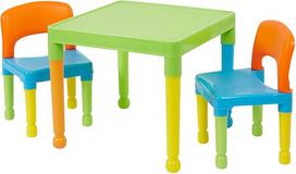 Liberty House Toys Kinder Tisch und 2 Stühle, Set, Kunststoff, Mehrfarbig