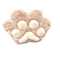 Minkšta pliušinė katės letenėlė, pagalvėlė - Cat's paw, rusva, 25cm