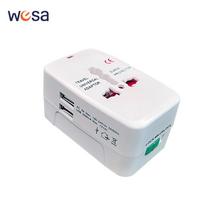 Universalus kelioninis adapteris su 2 USB prievadais, maitinimo įkroviklio adapterio lizdo keitiklis, lizdo kištuko adapterio jungtis, ES, JK, JAV, AU Dual USB version