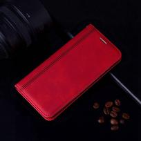 Verslo odinis atverčiamas piniginės dėklas, skirtas Apple iPhone XS Max X XR 6 8 7 Plus 13 12 11 Pro Huawei Honor Xiaomi Redmi Poco Samsung Galaxy knygų viršelių dėklai iPhone 13 Mini raudona