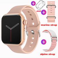 Išmanusis laikrodis Women Ultra Series 9 NFC išmanusis laikrodis vyrų BT Call vandeniui atsparus belaidis įkrovimas 2,05 colio ekranas, skirtas laikrodžiui 9 three straps rožinė